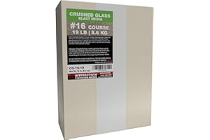 INTERACTIVIA 10-20 Grit (#16) Crushed Glass Abrasive - 19 lb or 8.6 kg - Blasting Abrasive Media (Extra Course) #16 Mesh - 1854 to 940 Microns - for Blast Cabinets Or Sand Blasting Guns