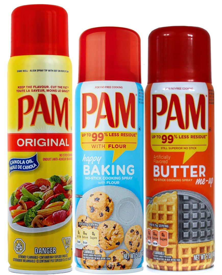 3 x PAM® USA (3Pack) PAM Original, PAM Butter, PAM Baking (170g + 2