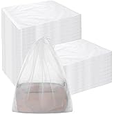 Dimeho 100 PCS Dust Bags for Purses Drawstring Bags Disposable Non-Woven Storage Covers Breathable Handbag Dust Cover Closet Organizer for Shoes Boots Clothes Packing Travel Home