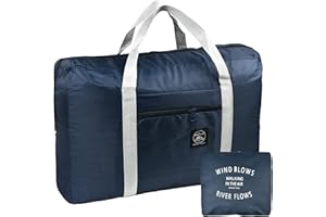 DEBAISHI Travel Tote Bag,For Spirit Airlines Personal Item Bag 18x14x8 Foldable Travel Duffel Bag Tote Lightweight Weekender Overnight Carry on Luggage Bag for Women and Men (Dark blue)