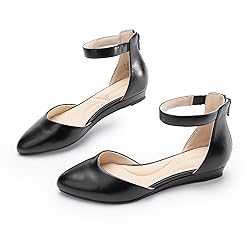 Cusolemore Women's Closed Toe Flat Shoes with Ankle