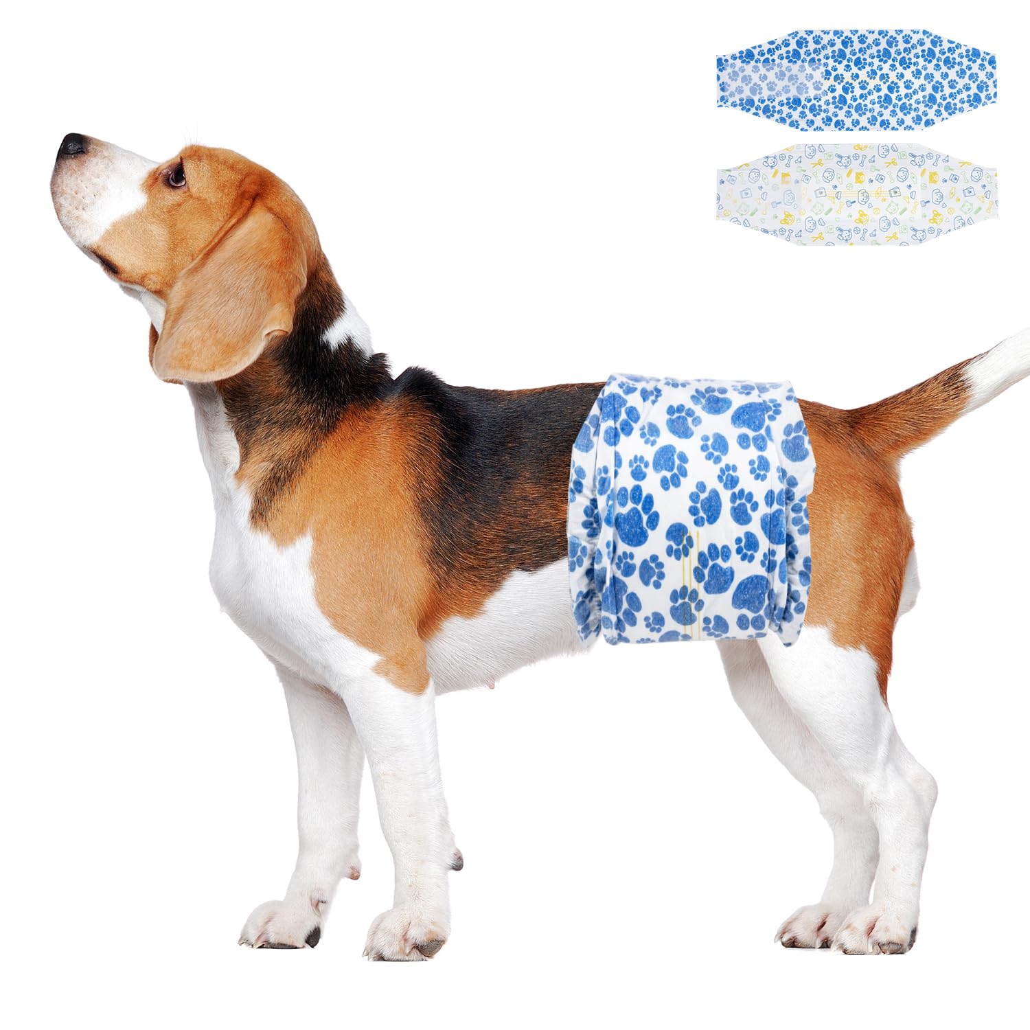 Dono Disposable Dog Nappies Male, 40 Pcs, Wetness Indicator, Male Dog Wraps, Dog Belly Bands, Super Absorbent, Leak-Proof, Incontinence, Excitable Urination, Heat, Marking Issues, M