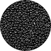 GAGANIU 2000pcs Black Glass Seed Beads, Colorful Tiny 4mm Beads for Jewelry Making, Beading Supplies.