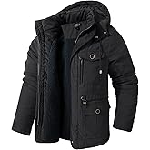 Mr.Stream Men's Winter Hooded Jacket Windproof Sherpa Lined Fleece Windbreaker Coat Outerwear Warm Parka