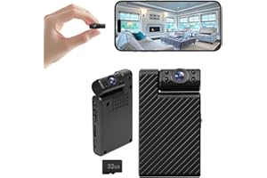 PIANO POTATO Mini Hidden Camera with 180° Rotating Lens – Ultra HD WiFi Spy Camera, Remote View, Motion Detection Phone App Control & Real-Time Alerts with 32GB SD Card, for Home/Baby/Pet/Nanny Monitor