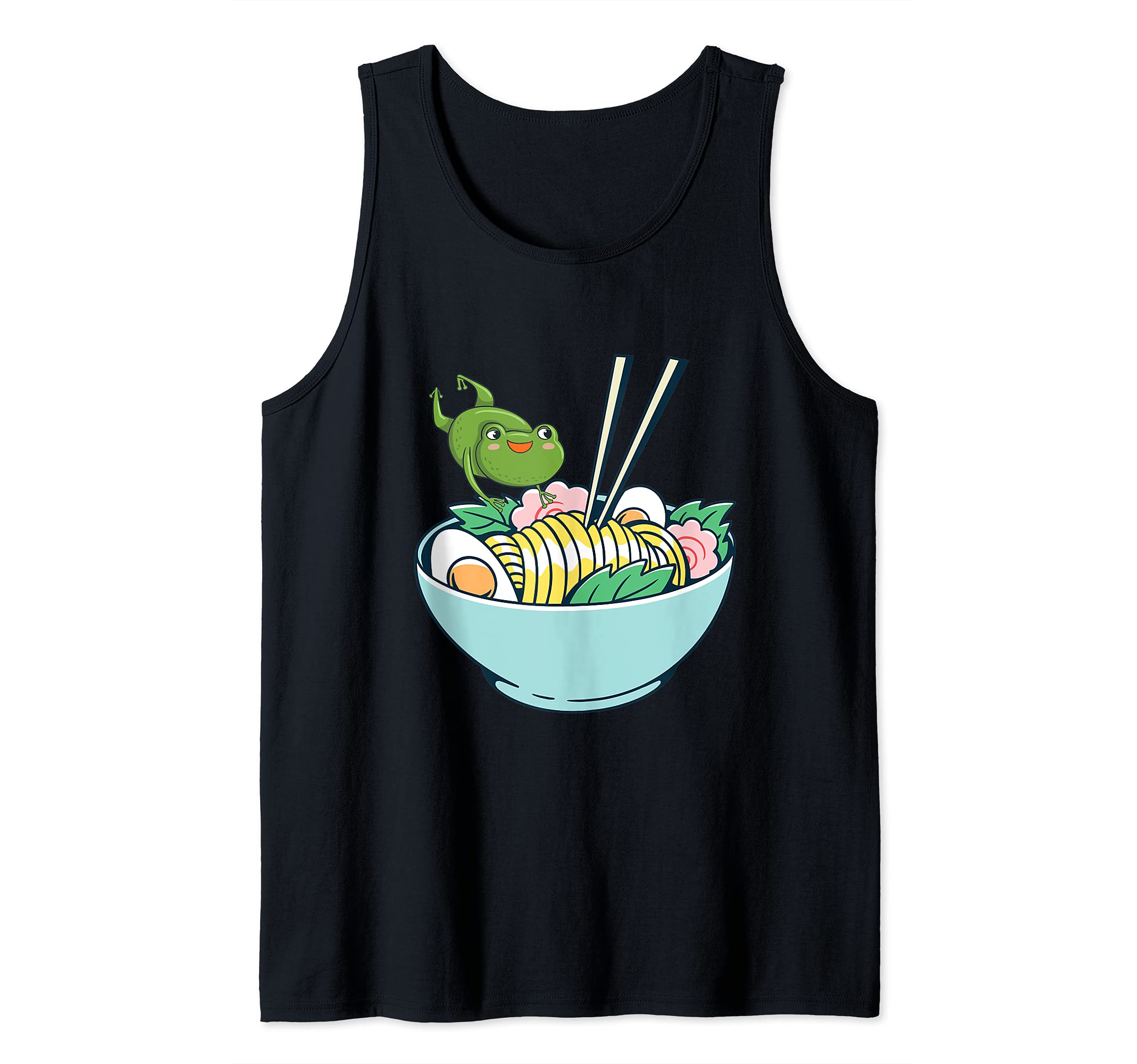 Cute Kawaii Jumping Frog Ramen Noodle Tank Top