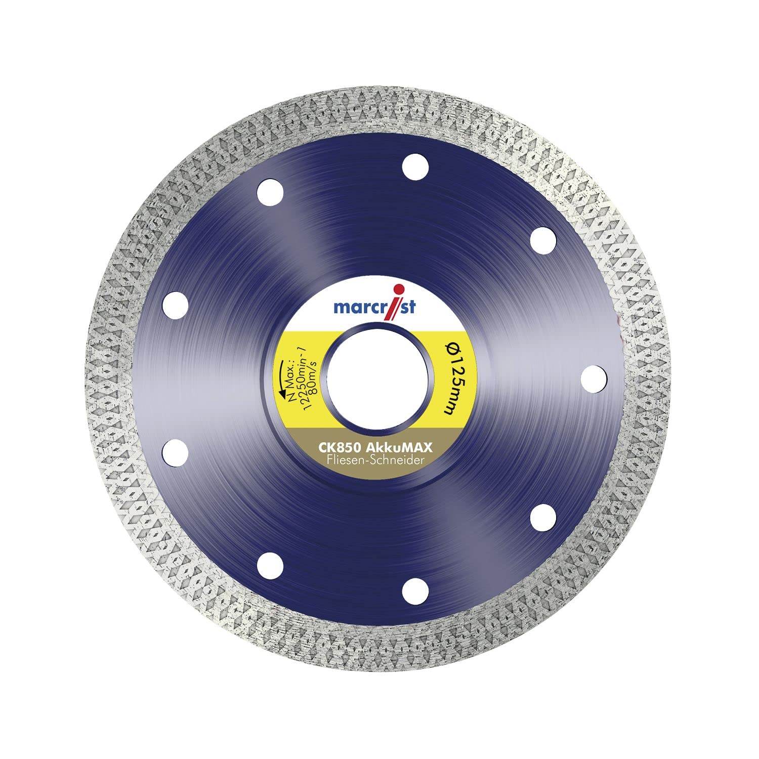 Marcrist CK850 AkkuMAX Ultra Fast Tile Disc Diamond 125 mm Bore 22.23 Ultra-thin 1853.0125.22 for Battery Angle Grinder Tiles Natural Stone Porcelain Stoneware