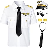 Yoroka Kids Pilot Costume Airline Captain Pilot Uniform with Accessories