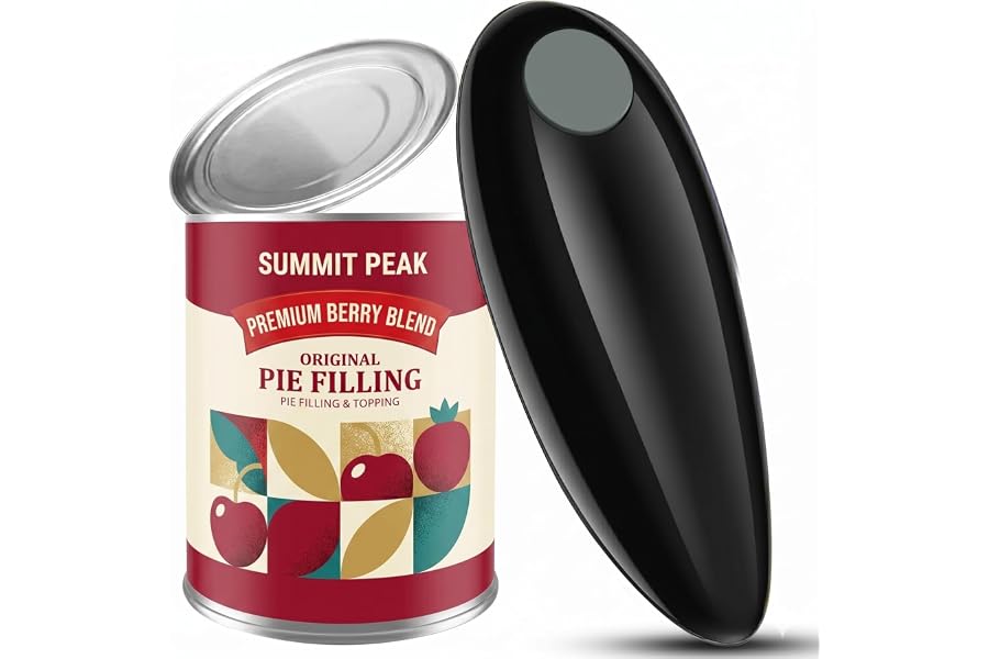 yakbins Electric Can Opener, One-Touch Automatic Handheld Can Opener with Smooth Edge, Kitchen Gadget for Seniors with Arthritis,Black