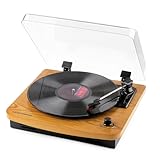Buying Guide: Awesome Turntables For The Money (2022) 5 Musitrend LP 3-Speed Turntable with Built-in Stereo Speakers, Vintage Style
