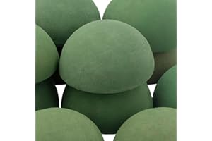 CFKJ [ 15 Pack] Half Ball Round Floral Foam Blocks,Green Wet Dry Flower Foam Blocks,Plant Foam for Fresh and Artificial Flower Arrangements (5.50 x 2.75 Inch)