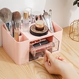 RISEMART Desk Organiser with 2 Drawers Pink 19.5x14x10cm Pen Holder Notebook view 7