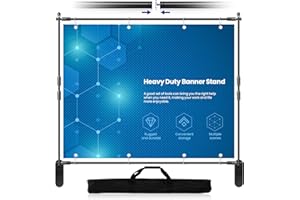 Jiang&Rong 10 x 8ft (W X H) Photo Backdrop Stand Kit, Banner Stand, Adjustable Step and Repeat Stand for Professional Photogr