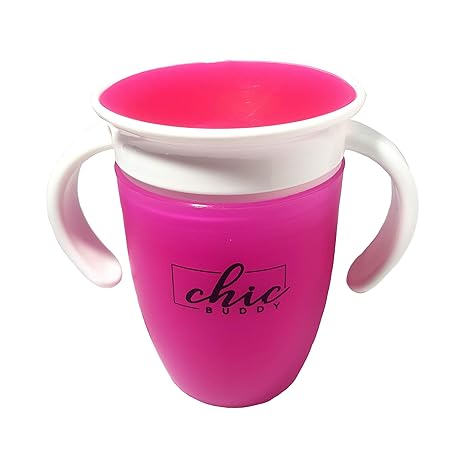 Chic Buddy Miracle Spill Proof 360 Degrees Trainer Cup 210ml (Pink)