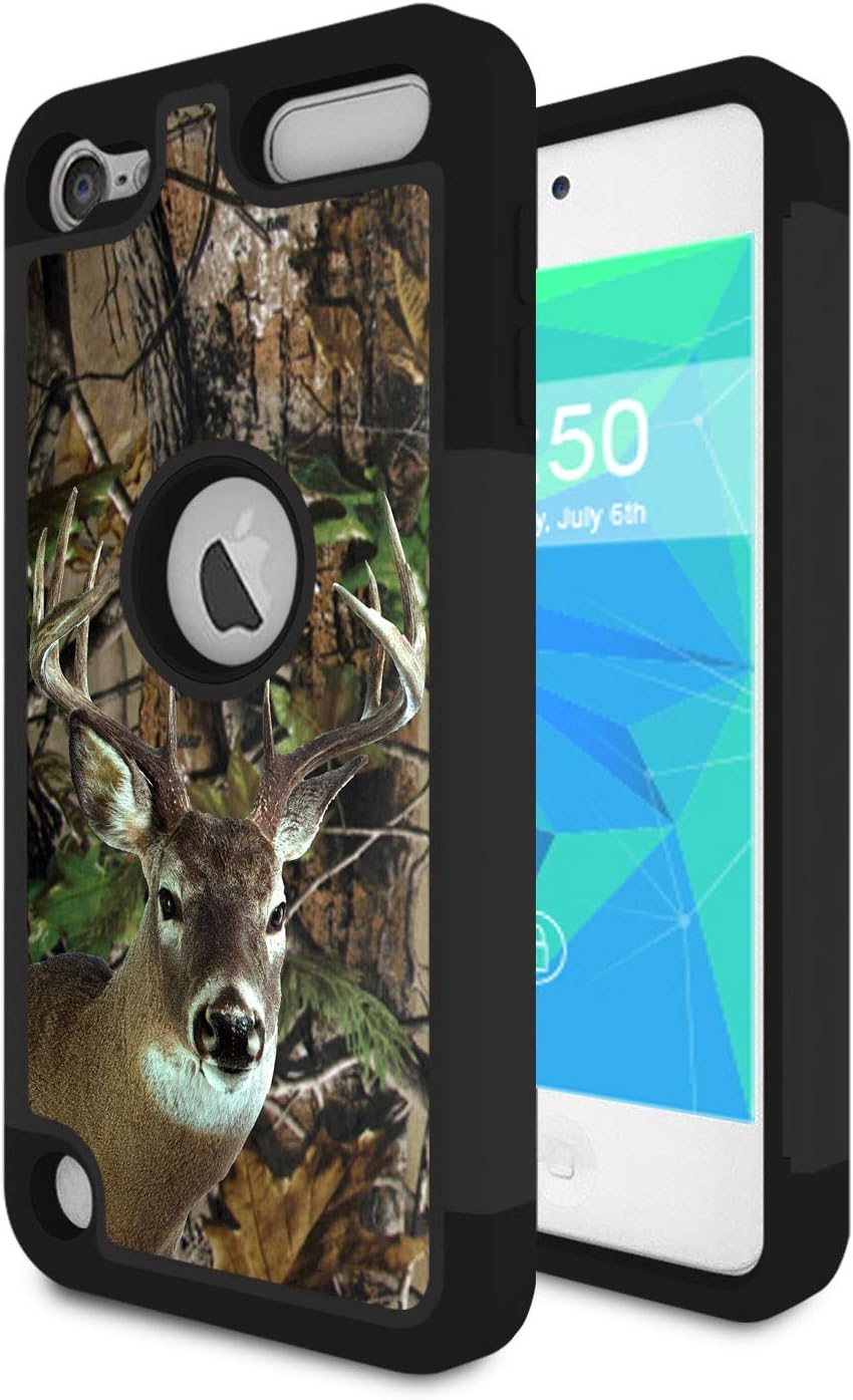 iPod Touch 6 Case,iPod Touch 5 Case,Spsun Dual Layer Hybrid Hard Protector Cover Anti-Drop TPU Bumper for Apple iPod Touch 6th/5th Generation,Deer Hunting Camo