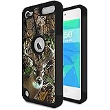 iPod Touch 6 Case,iPod Touch 5 Case,Spsun Dual Layer Hybrid Hard Protector Cover Anti-Drop TPU Bumper for Apple iPod Touch 6th/5th Generation,Deer Hunting Camo