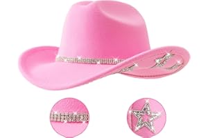 Jastore Kids Girls Boys Bling Rhinestone Western Cowgirl Hat Sparkly Star Disco Cowboy Hat