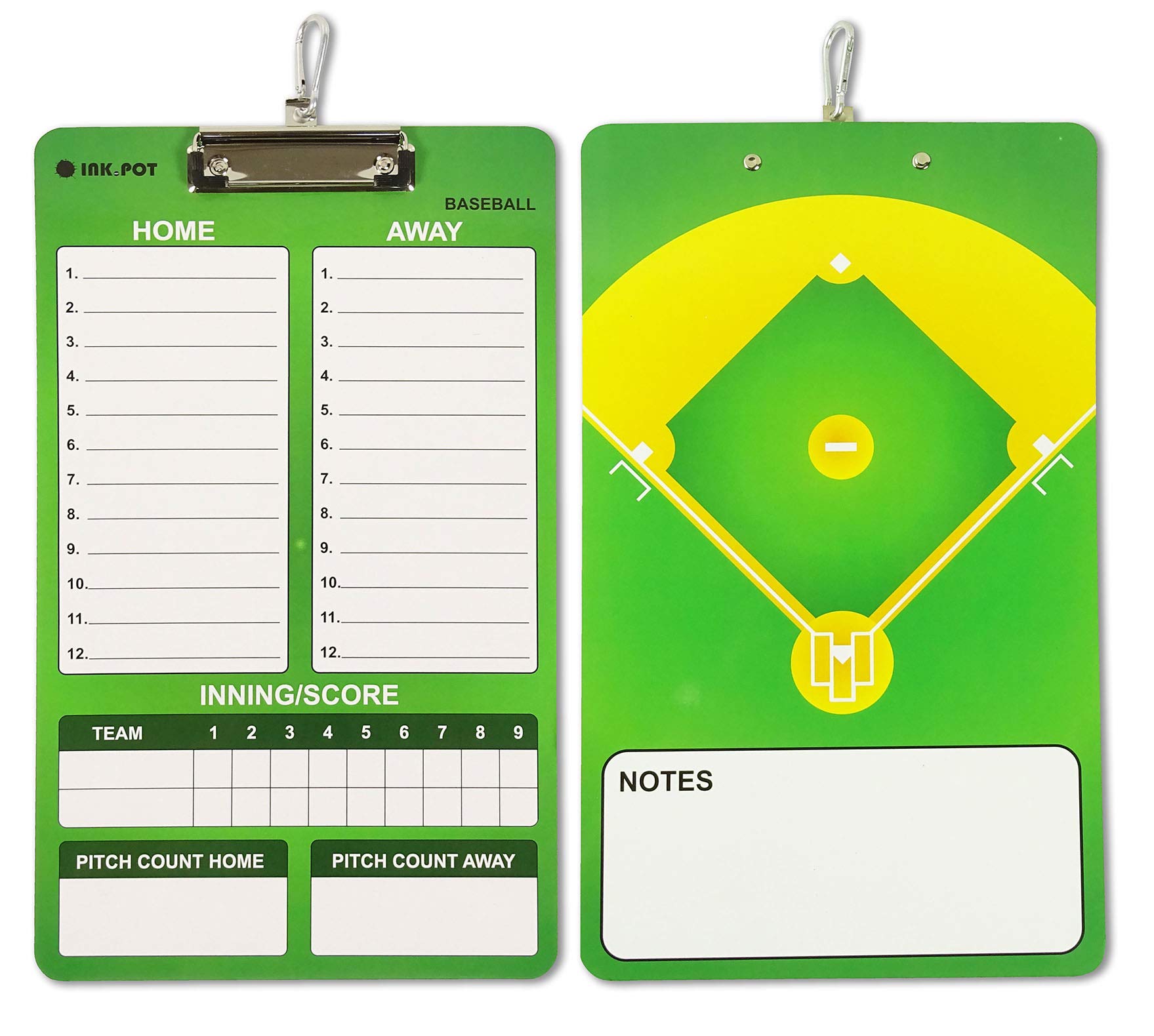 Inkdotpot Coaches Board Dry Erase Double Sided Coaches Clipboard With Marker & Eraser For Soccer,Lacrosse Women,Lacrosse,Base Ball,Ice Hockey,Football,BasketBall