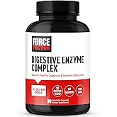 Force Factor Digestive Enzymes Complex to Support Digestive Health, Gut Health, and Provide Bloating Relief for Women and Men, Full-Spectrum 10 Digestive Enzymes, Non-GMO, 90 Capsules