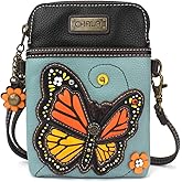 CHALA Garden Animal Collection Cell Phone Crossbody Purse-Women PU Leather/Canvas Multicolor Handbag with Adjustable Strap