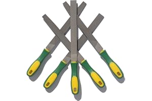 ASNOMY Heavy Duty 8“ Steel File and Rasp Set with Rubber Handles，High Carbon Steel Rasp & Flat Metal File for Wood, Metal, Steel, Plastic