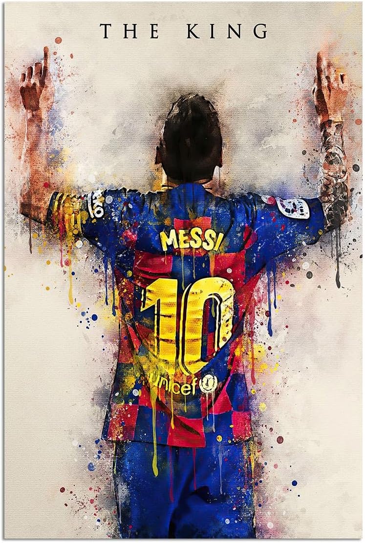 Wall Décor - Inspirational Motto Quote for Lionel Poster Famous Football Legend Players Posters Soccer Superstar Poster Sports Wall Art Lio Messi Pictures Artwork for Fans Gift Boys Bedroom Unframe 12 * 18inch