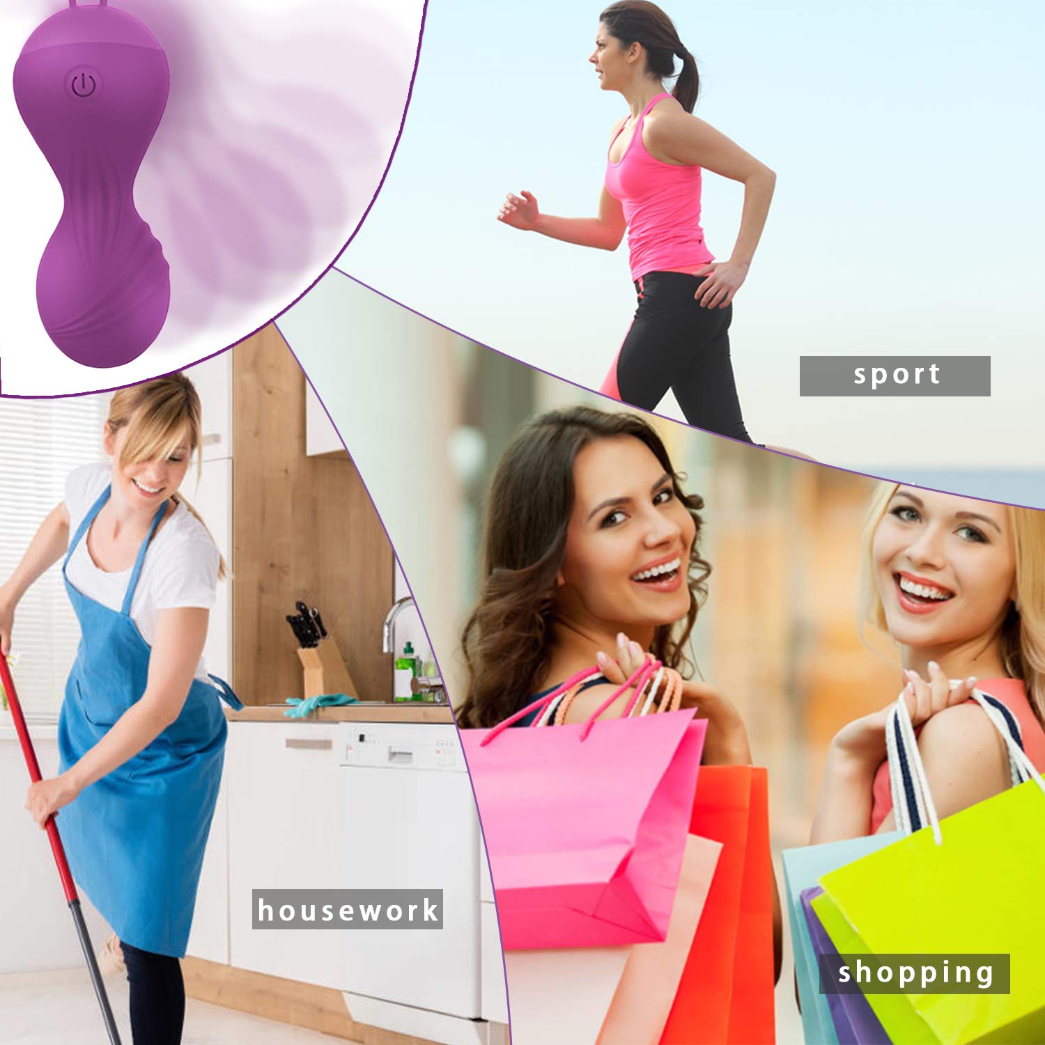 Kegel Exercise Weights for Women-Doctor Recommended Pelvic Floor Exercises Advanced Tightening,Safe Silicone Remote Controlled Kegel Balls