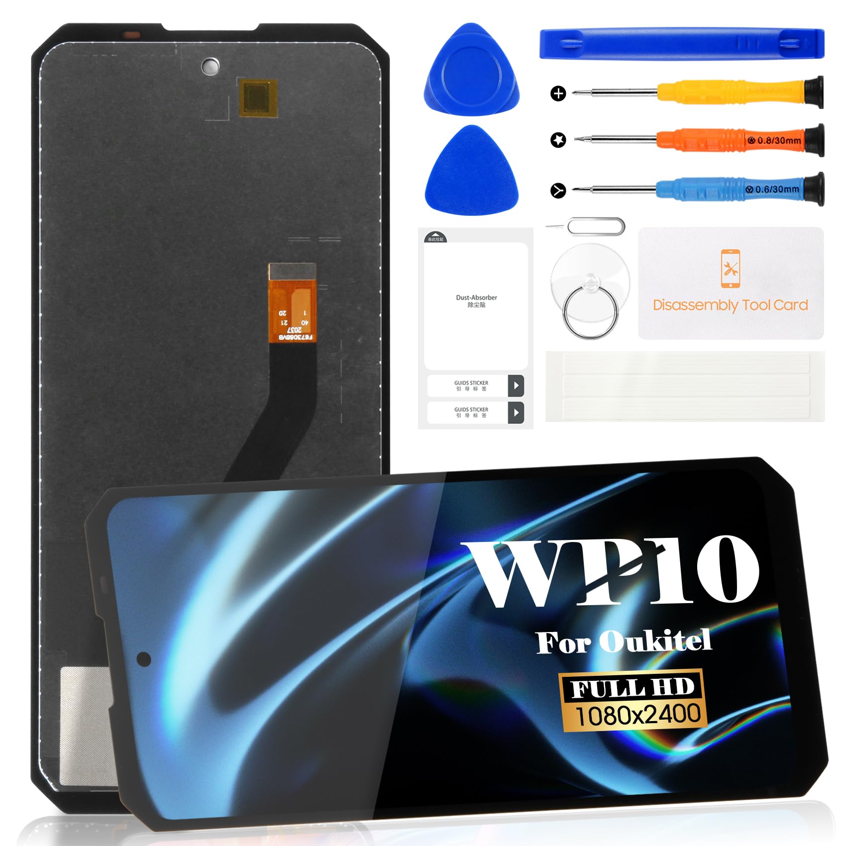 For Oukitel WP10 Screen Replacement Touch Digitizer Assembly Repair Kits For Oukitel WP10 LCD Display (Black,Without Frame)