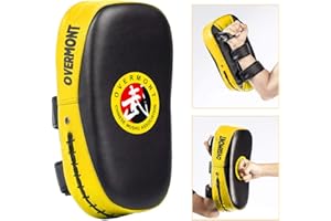 Overmont Taekwondo Kick Pads Boxing Karate Pad PU Leather Muay Thai MMA Martial Art Kickboxing Punch Mitts Punching Bag Kicki