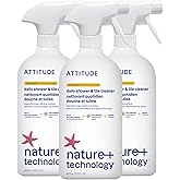 ATTITUDE Shower & Tile Cleaner, EWG Verified, Plant-Based & Vegan Bathroom Spray, Removes Soap Scum & Grime, Made in Canada, 