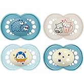 MAM Day & Night Pacifiers, Glow in The Dark Pacifier for Breastfed Babies, 6-16 Months, Boy