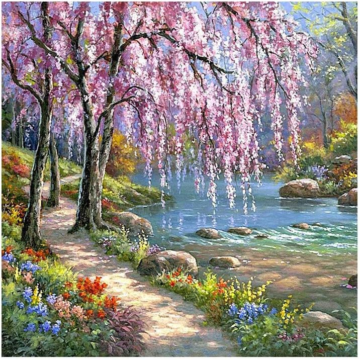 ForgetMe DIY 5D Diamond Painting by Number Kits, Full Drill Crystal Rhinestone Embroidery Pictures Arts Craft Cross Stitch Art Craft for Home Wall Decoration