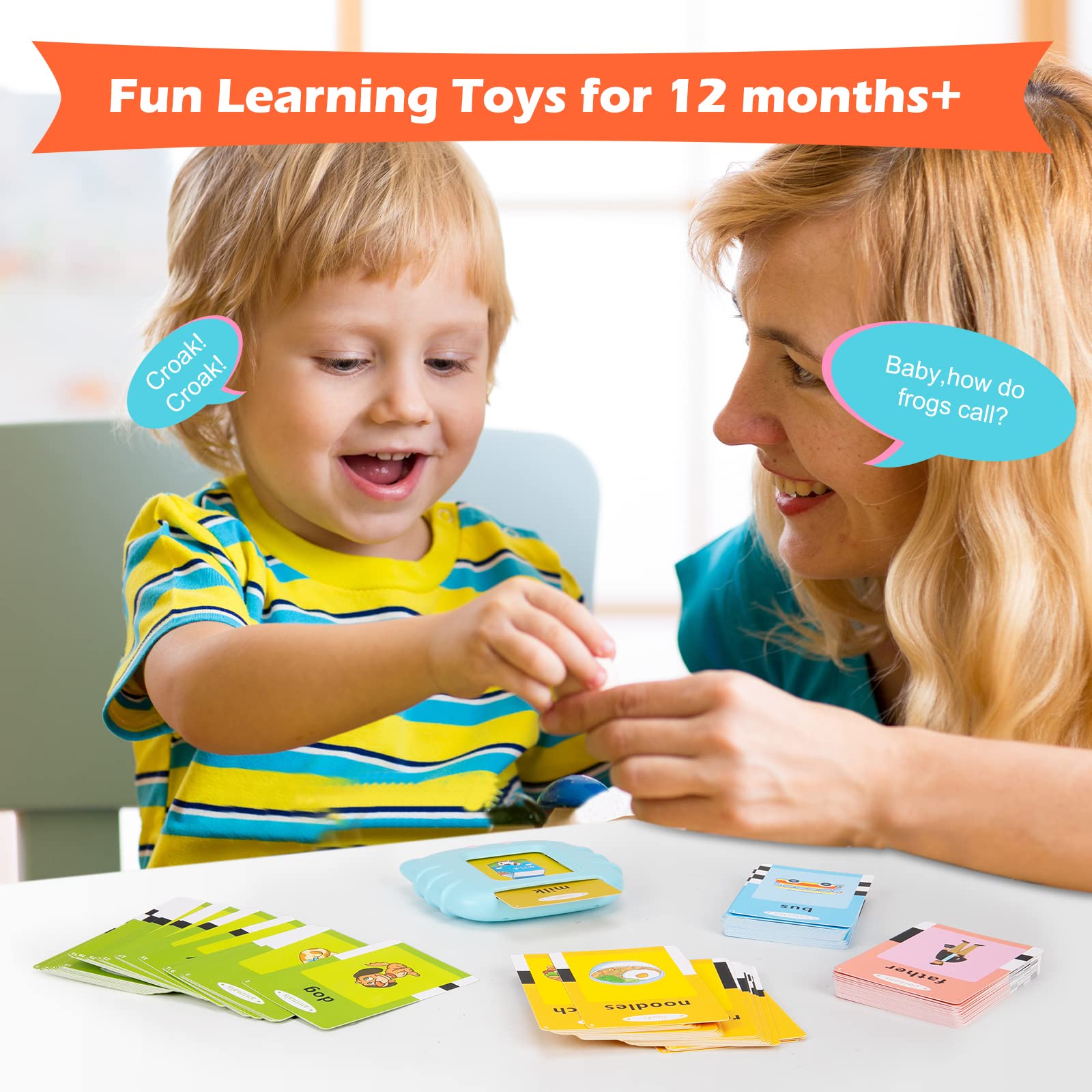 Ednzion Talking Flash Cards with 224 Sight Words,Montessori Toys,Speech Therapy Toys,Autism
