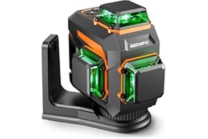 GOCHIFIX Laser Level 360 Self Leveling Green Line Laser Level Tool Wall Suction Stand Receiver 100ft Line Laser for Picture Hanging Outdoor Rechargeable Battery,3x360