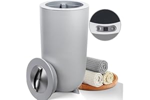 AZOUTDOOR Large Towel Warmer for Bathroom Heated Towel Warmers Bucket,Fits Up to Three 40"X70" Oversized Towels,Auto Shut Timer 15/30/45/60 Minutes（Large | 25L |12.5" Dia. x 25" Tall） Gray