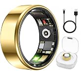 Aoyool Smart Ring Health &amp; Fitness Tracker for Men &amp; Women (Gold, 8) | Heart Rate, Stress, Sleep &amp; Activity Tracking, IP68 Water Resistance, iOS &amp; Android, Family Care, No Subscription Fee