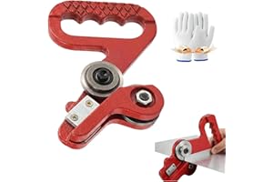 Metal and Vinyl Slitter, 7.8/13.7 Inch Portable Sheet Metal Cutter, Hand Pull Dual-Wheel Slitter Tool, Ergonomic Curved Handl