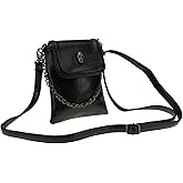 FakeFace Women Girls Studded Skull Gothic Crossbody Shoulder Bag Travel Leather Handbag Cellphone Purse