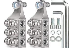 SUNMORN 12-Way 10AWG Up to 4/0 AWG Gauge Battery Terminal Connectors, Top Post Battery Terminals, 3/8”-16 Positive and Negative for Cars Truck Boat Trailer Marine (M10)