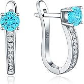 YL Hoop Earrings 925 Sterling Silver U Shaped Huggie Earring Birthstone Jewelry for Women