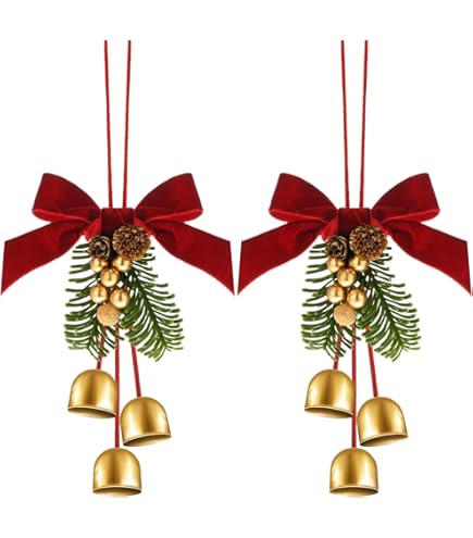 1pc 9CM Big Bell Red White Green Jingle Bell Christmas Tree Hanging Bowknot Hemp Rope Pendant Ornament Christmas Decor For Home