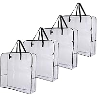 VENO Over-Sized Clear Organizer Storage Bag W/ Strong Handles and Zippers for College Carrying, Moving, Christmas…