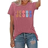 PECHAR Christian Shirt Women Religious Inspirational Sayings T Shirts Faith Tops Bible Verse Shorts Sleeve Tee Shirts