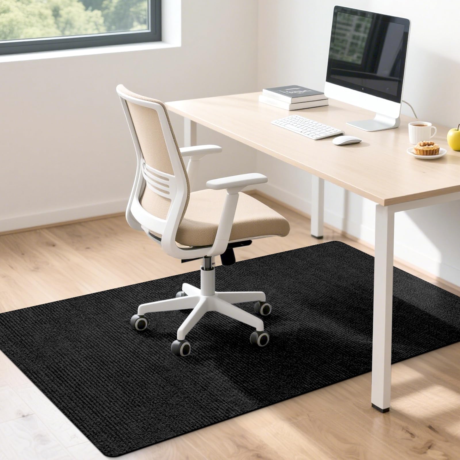 Photo 1 of HomeMall Office Chair Mat for Hardwood Floor, 55" x 35" Anti-Slip Mats for Rolling Chair, Large Computer Gaming Chair Mat, Tile Floors Protector for Office Home Gym, Slate Black