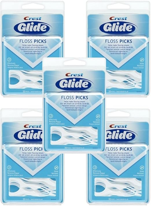 Crest Glide Floss Picks (5 Packs of 20 (100 Floss Picks)) Amazon.co.uk Health & Personal Care