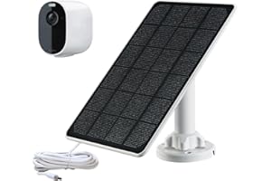 GENDOING Solar Panel Charger Compatible with Arlo Essential 2K Outdoor(2nd Gen)/Essential XL Camera/Essential Spotlight Camera, USB C & Micro USB Plug, 10ft Waterproof Cable, 360°Adjustable Mount