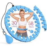 JKSHMYT Infinity Weighted Hula Circle Fitness Hoop for Adults Weight Loss | 58 inch Exercise Hoop Plus Size with 30 Detachabl