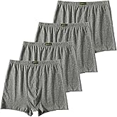 AUTUCAU Cotton Men's Boxer Shorts Underwear,Plus Size Boxer Brief, Loose Fit Soft Stretchy Trunks 4 Pack,US L-5XL