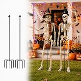 2PCS Skeleton Stand for 5-5.6 FT Giant Skeletons,【Skeleton Not Included】 | 53 IN Adjustable Metal Design for Life Size Skeleton, Halloween Skeleton Decorations for Outdoor Yard Lawn Garden