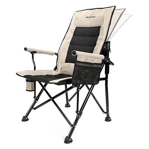REALEAD Oversized Camping Chairs Heavy Duty Folding Chair for